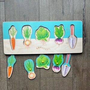 Wooden Vegetable Puzzle - Blue and Green